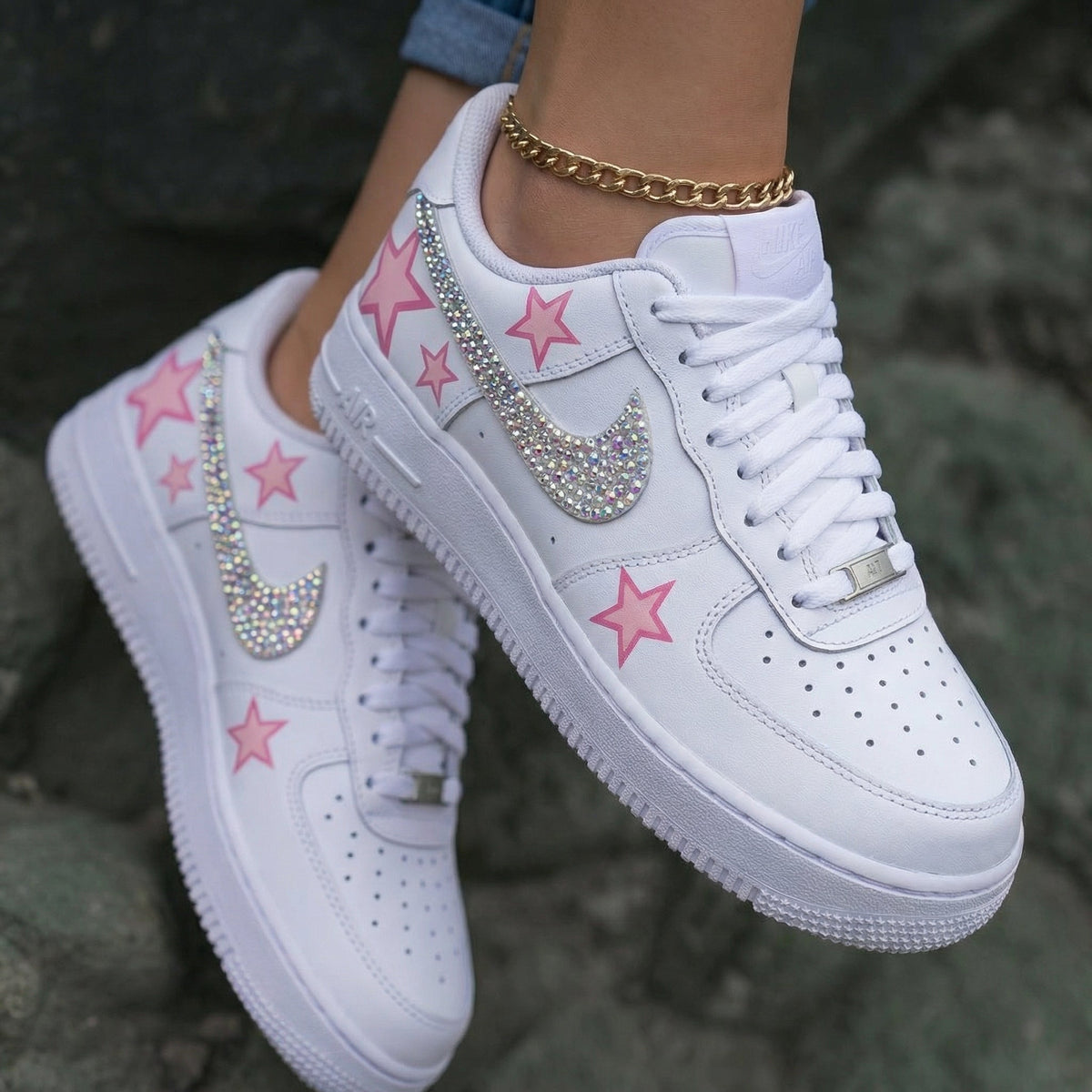 Star Rhinestone Pink Custom Air Force 1