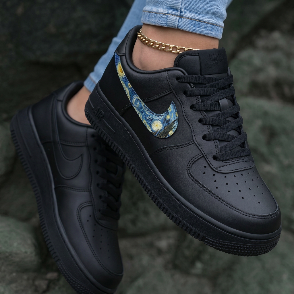 Starry Night Black Custom Air Force 1