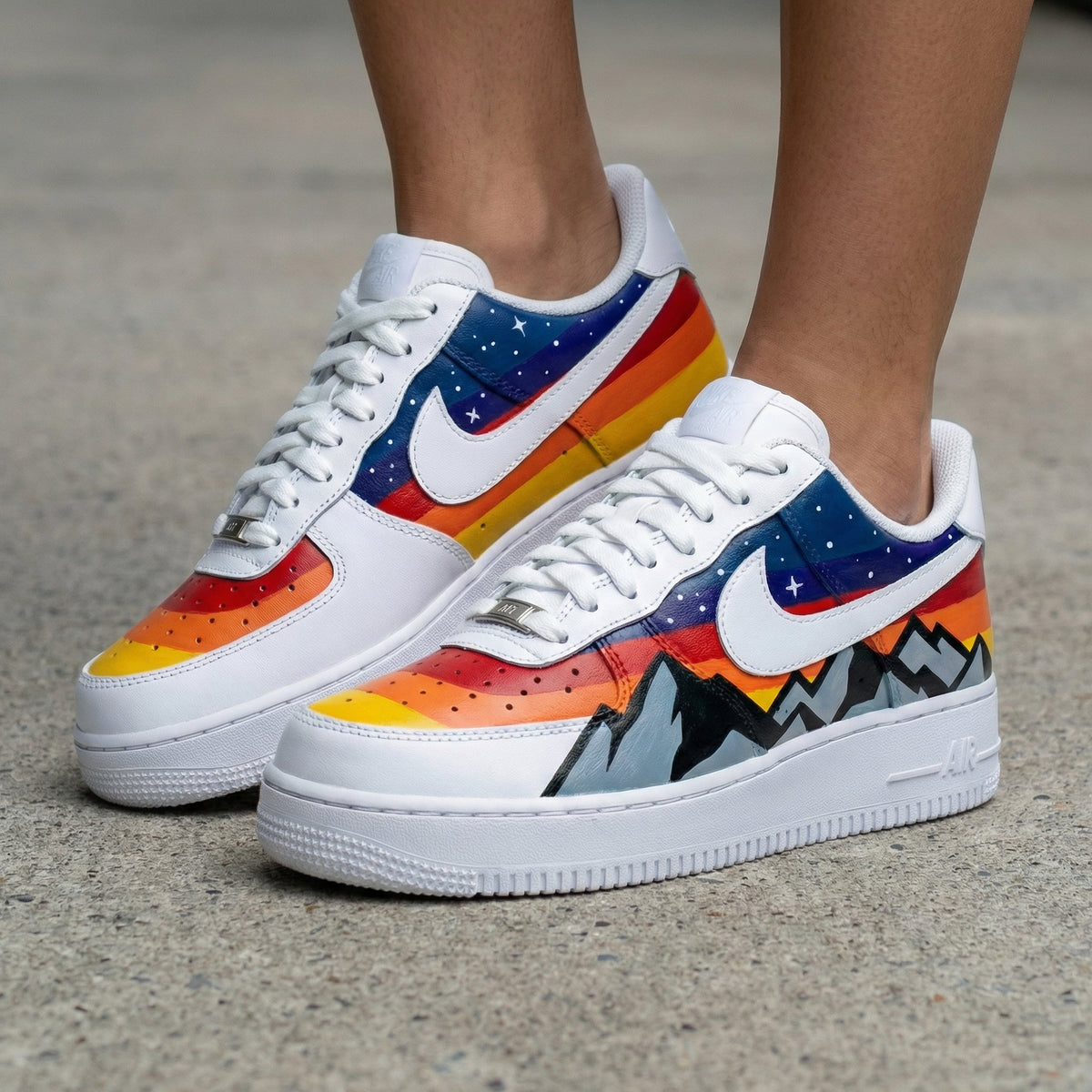 Starry Sky Lightning Blue Rainbow Custom Air Force 1