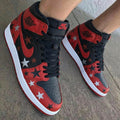 Stars Pattern Black Red Custom Air Jordan 1
