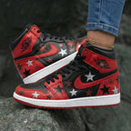 Stars Pattern Black Red Custom Air Jordan 1