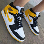 Steelers Theme Black Yellow White Custom Air Jordan 1