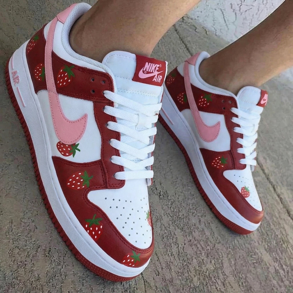 Strawberries Red Baby Pink Custom Air Force 1
