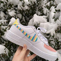 Striped Baby Pink Yellow Custom Air Force 1