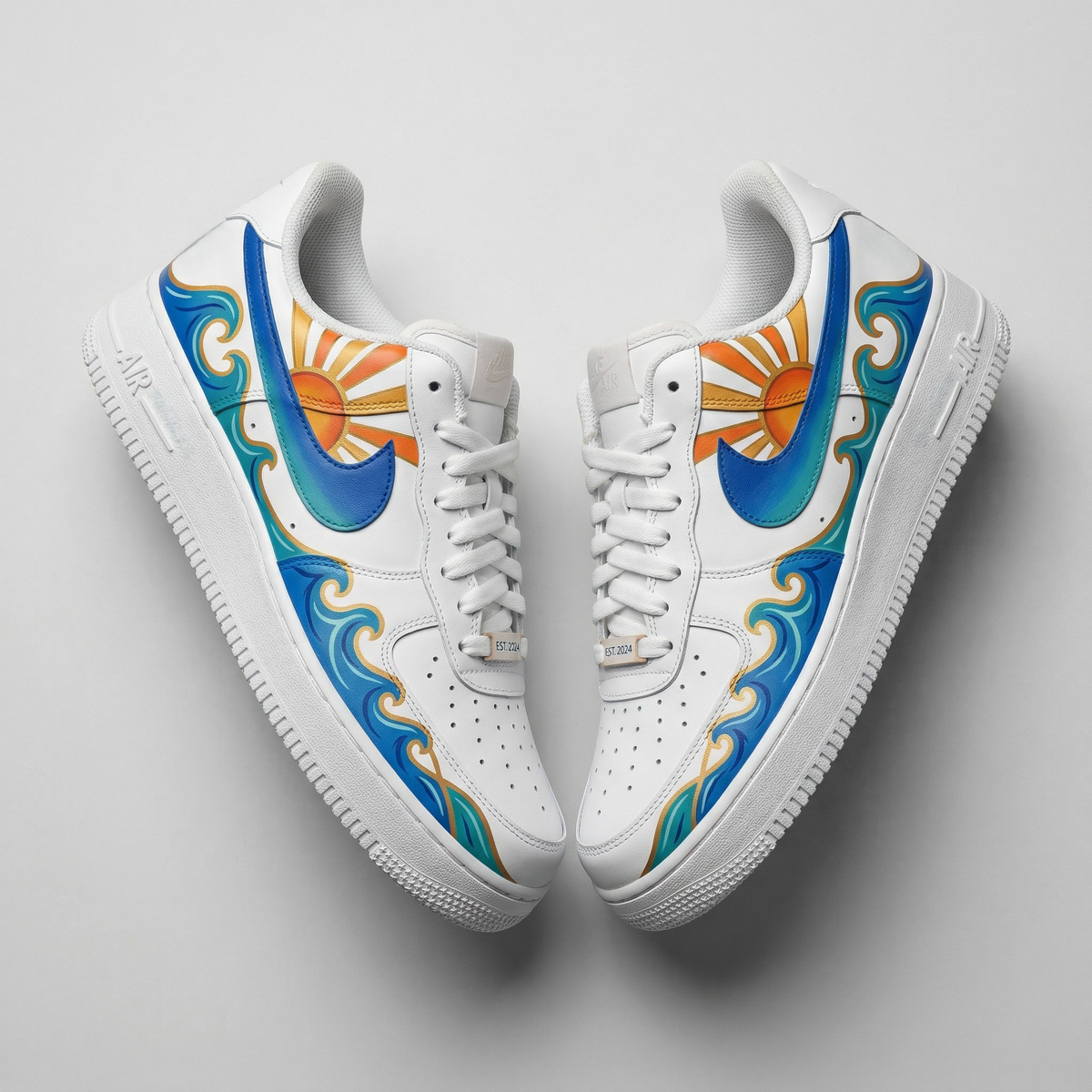 Sun Waves Orange Blue Custom Air Force 1