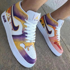 Sunflower Daisy Pattern Purple Yellow Custom Air Jordan 1