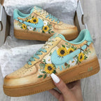 Sunflower Floral Baby Blue Custom Air Force 1