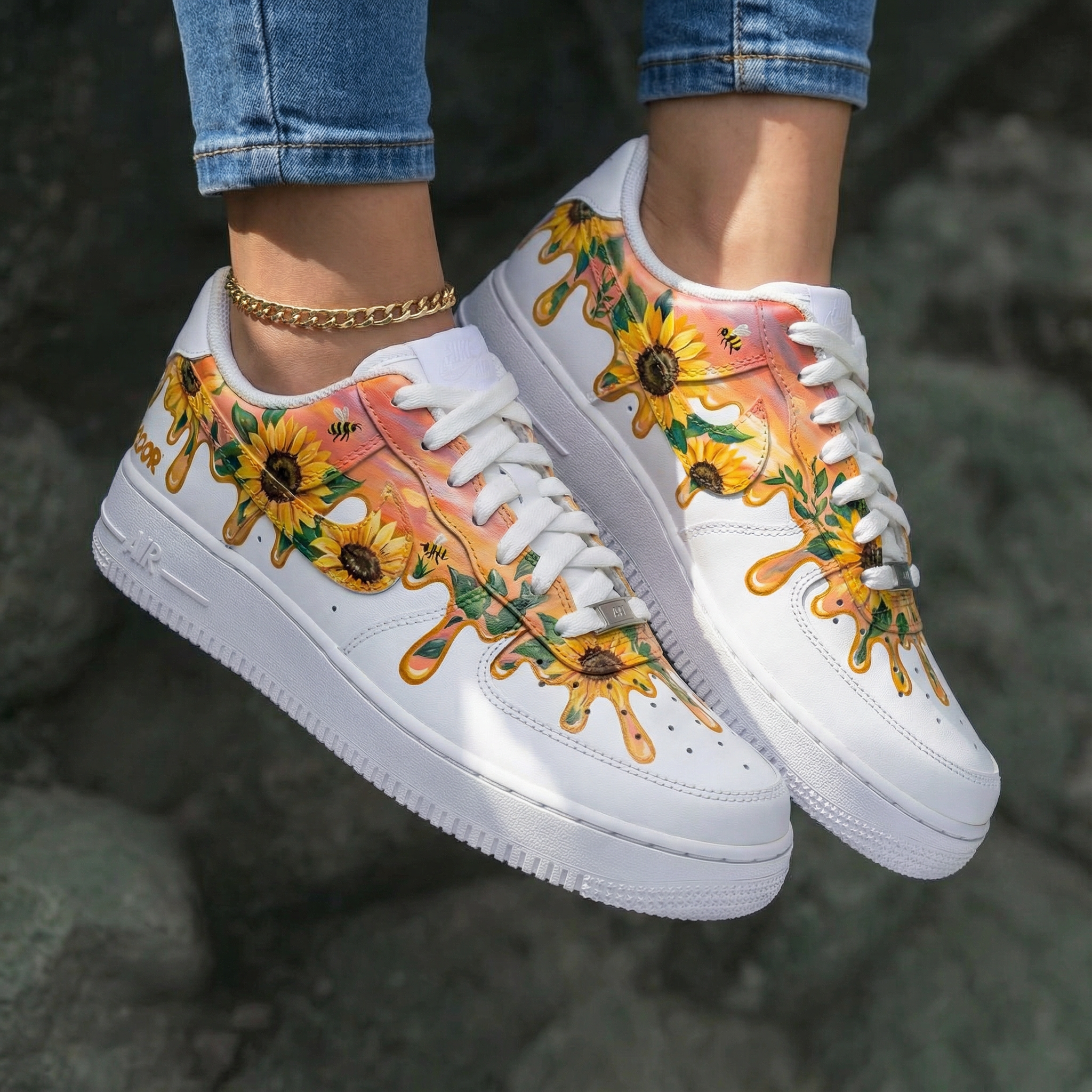 Sunflower Orange Custom Air Force 1