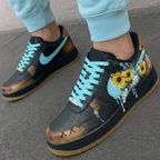 Sunflower Pattern Teal Custom Air Force 1