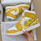 Sunset Pattern Yellow and White Custom Air Jordan 1