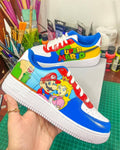 Super Mario Themed Blue Red Yellow Custom Air Force 1