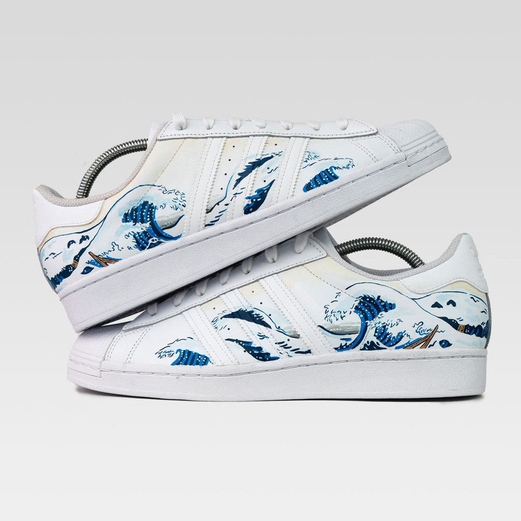 Graffiti Hand Drawing Wave Custom Adidas Samba