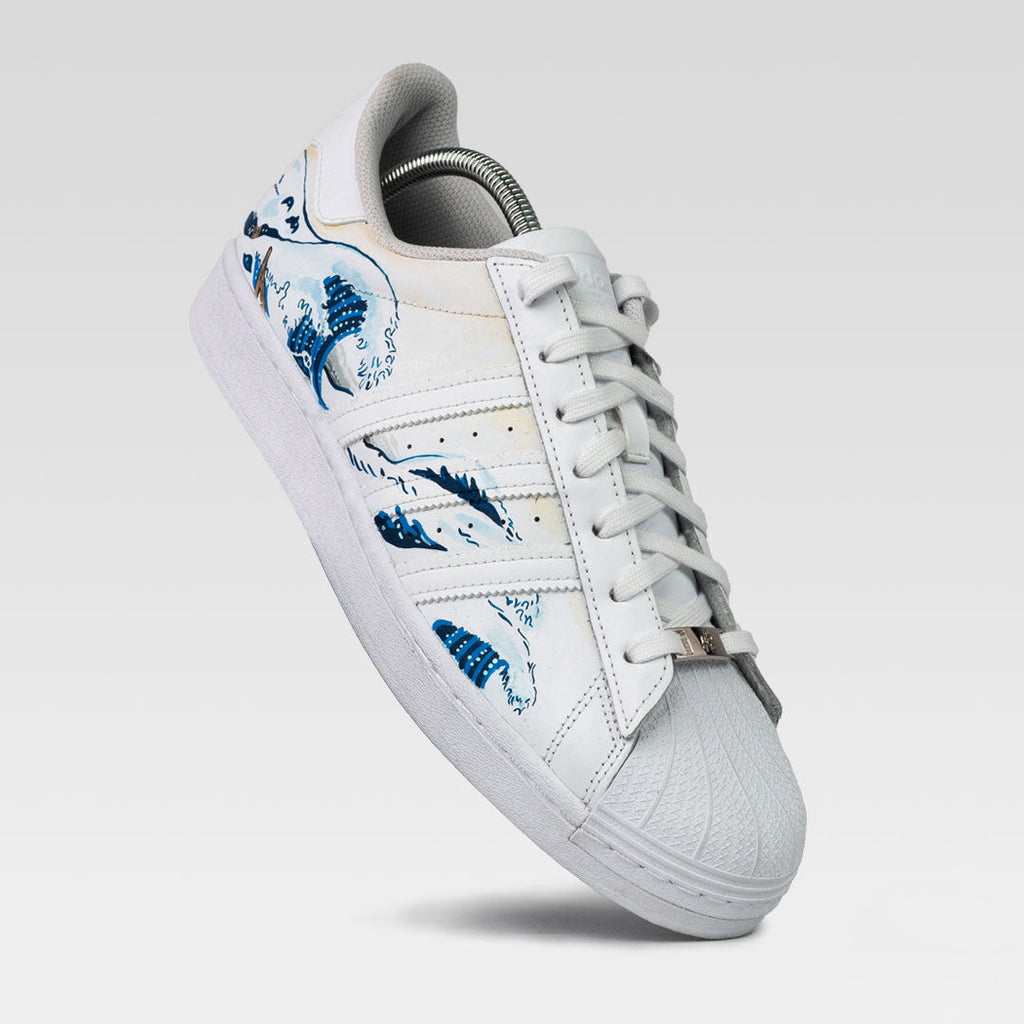 Graffiti Hand Drawing Wave Custom Adidas Samba