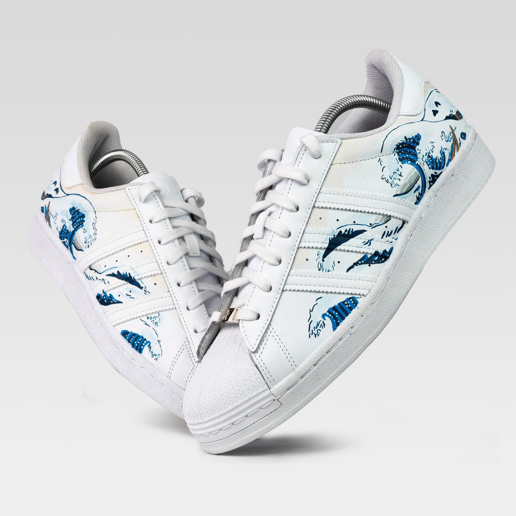 Graffiti Hand Drawing Wave Custom Adidas Samba