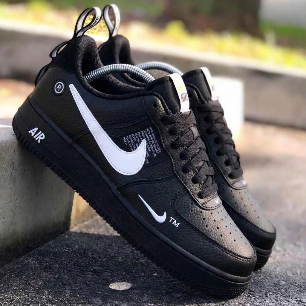 Textured Black and White Custom Air Force 1