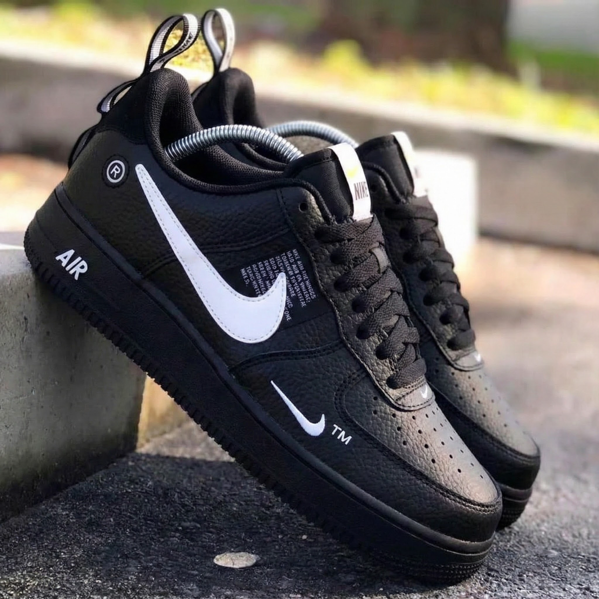 Textured Black and White Custom Air Force 1