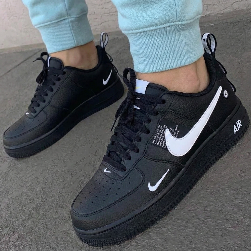 Textured Black and White Custom Air Force 1