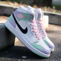 Tie - Dye Baby Pink Mint Green Custom Air Jordan 1