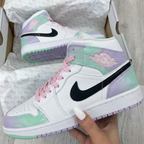 Tie - Dye Baby Pink Mint Green Custom Air Jordan 1