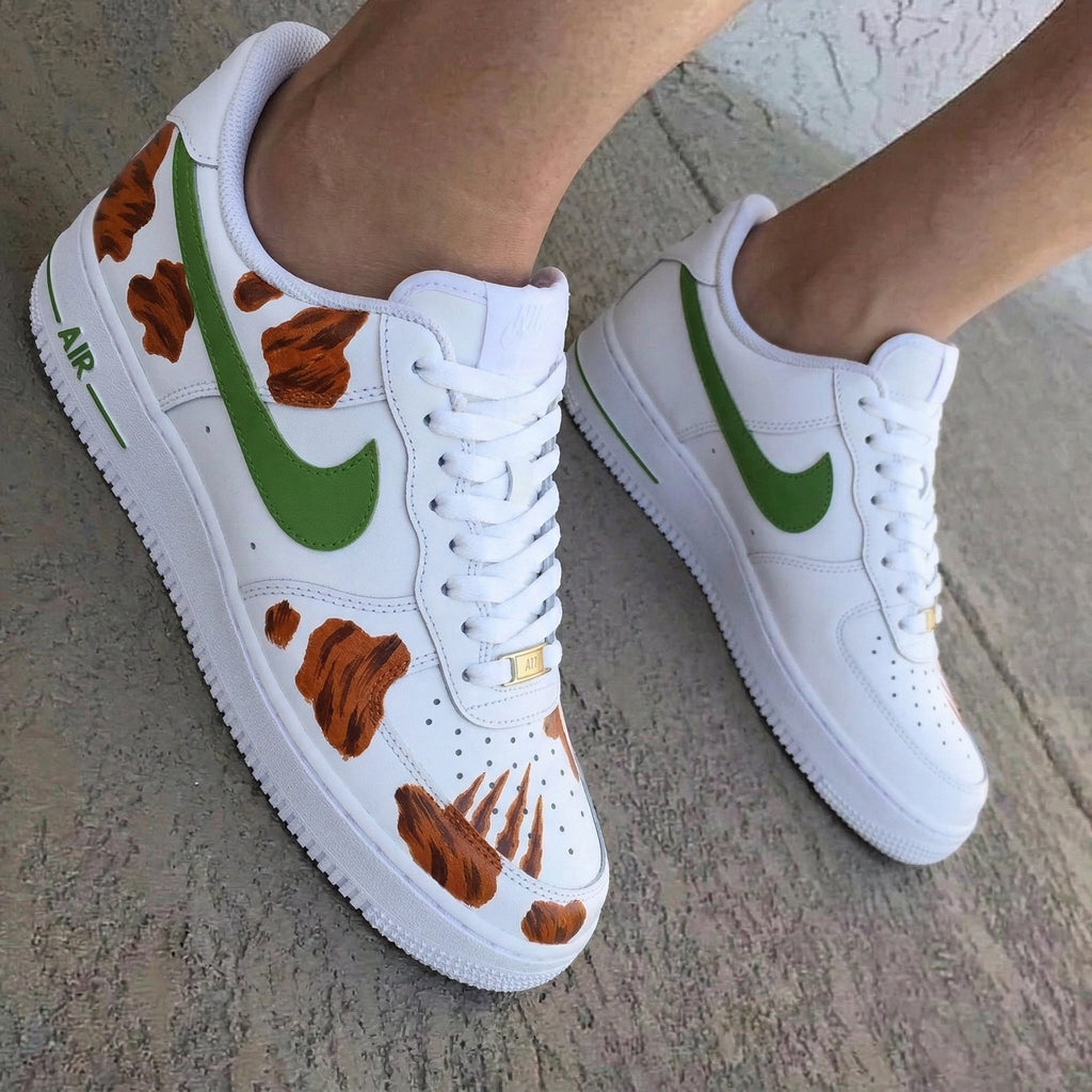 Tiger Stripes Green Brown Custom Air Force 1