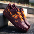 Tiger Theme Burgundy Orange Custom Air Force 1