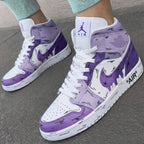 Timeless Cool White Purple Drip Style Custom Air Jordan 1