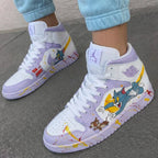 Tom And Jerry Pattern Lavender Custom Air Jordan 1