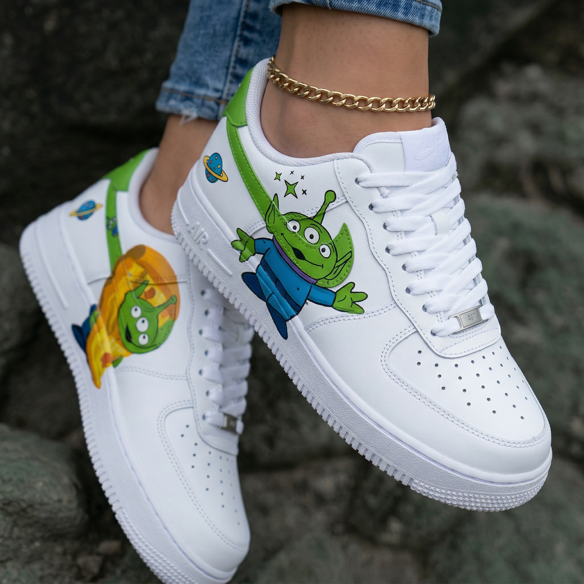 Toy Story Aliens Green Blue Custom Air Force 1
