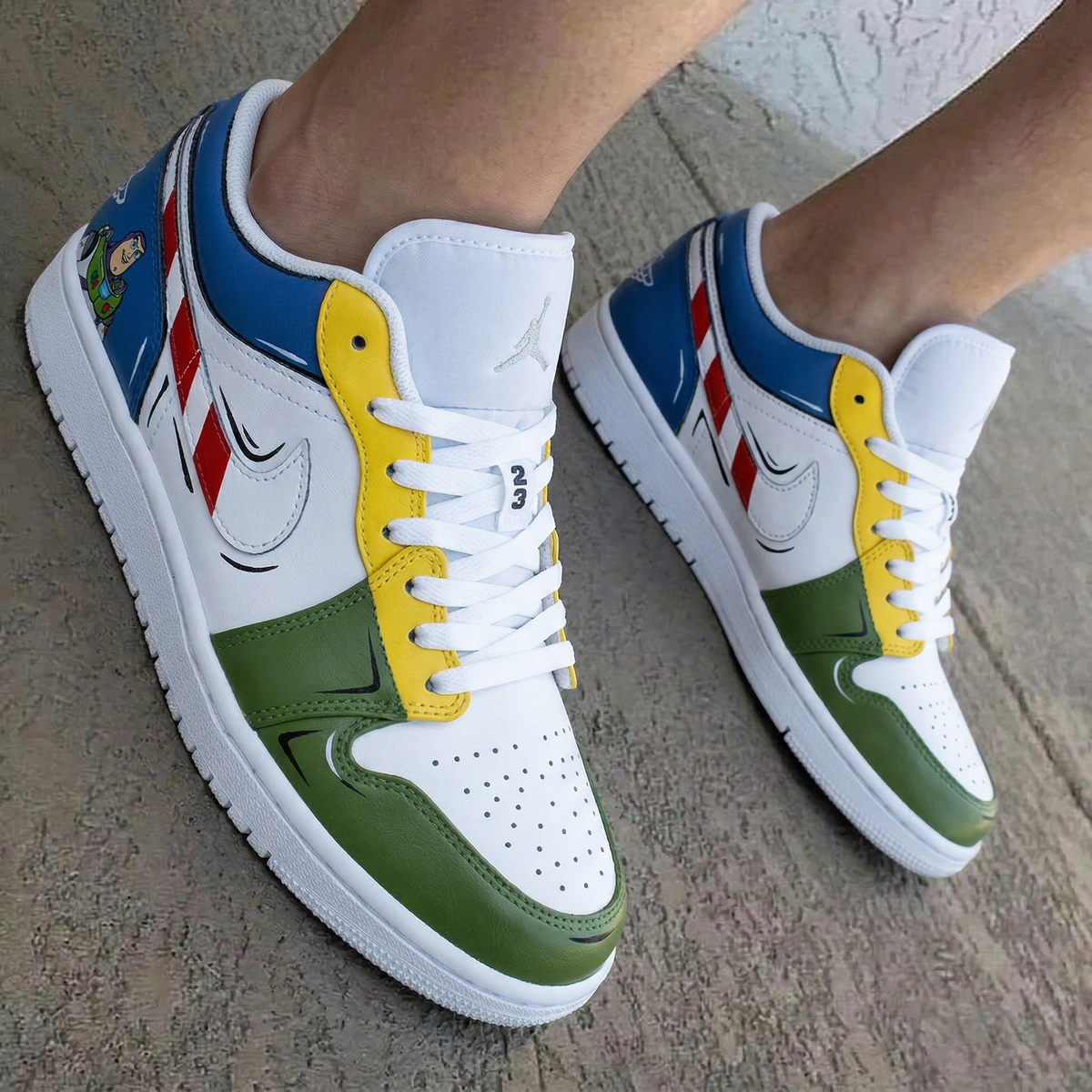 Toy Story Buzz Lightyear Inspired Blue Yellow Green Custom Air Jordan 1