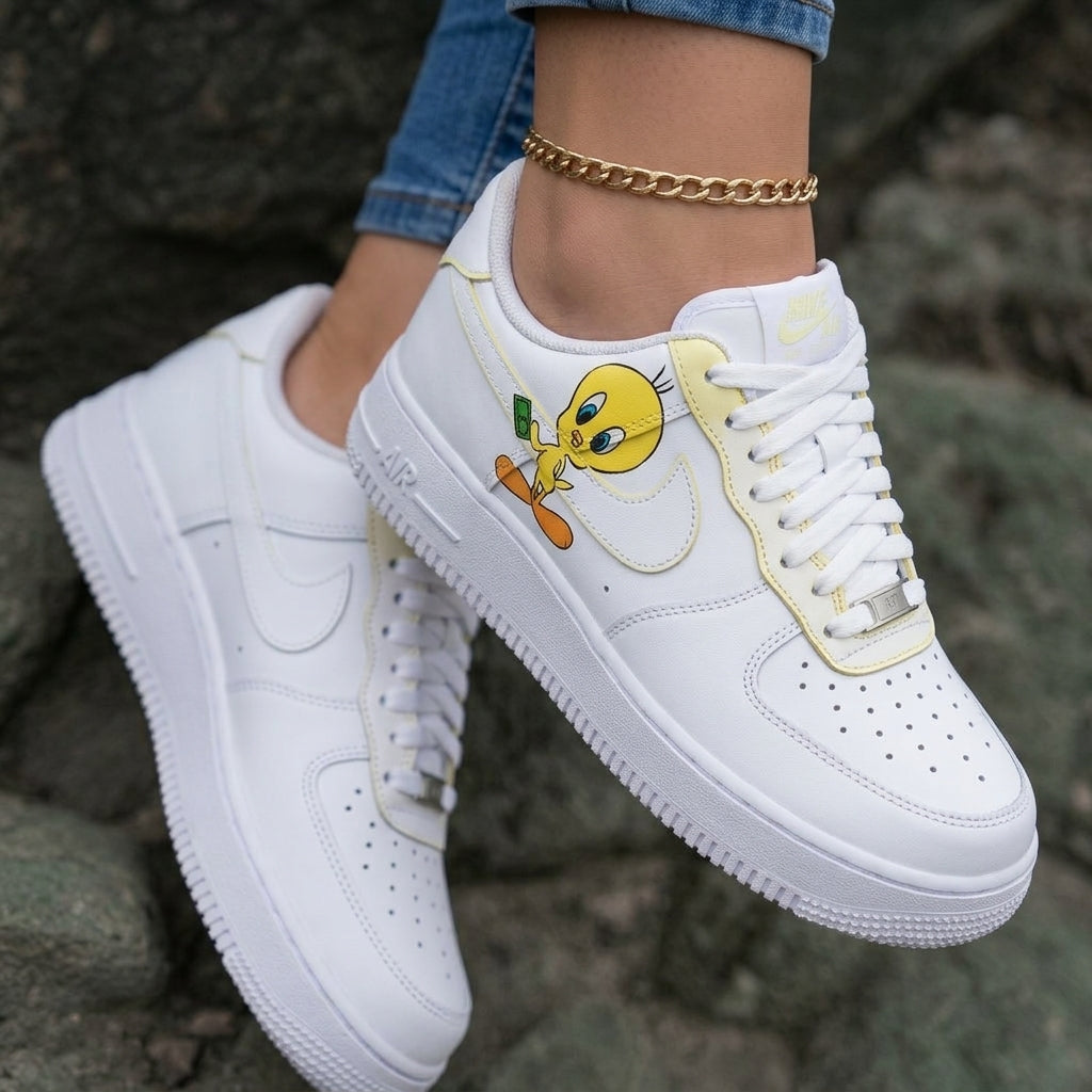 Tweety Bird Cartoon Yellow Custom Air Force 1