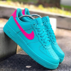 Vibrant Turquoise and Pink Custom Air Force 1