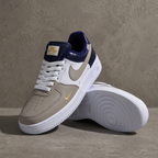 Hand Painted Custom Taupe Navy Gold Air Force 1 Sneakers