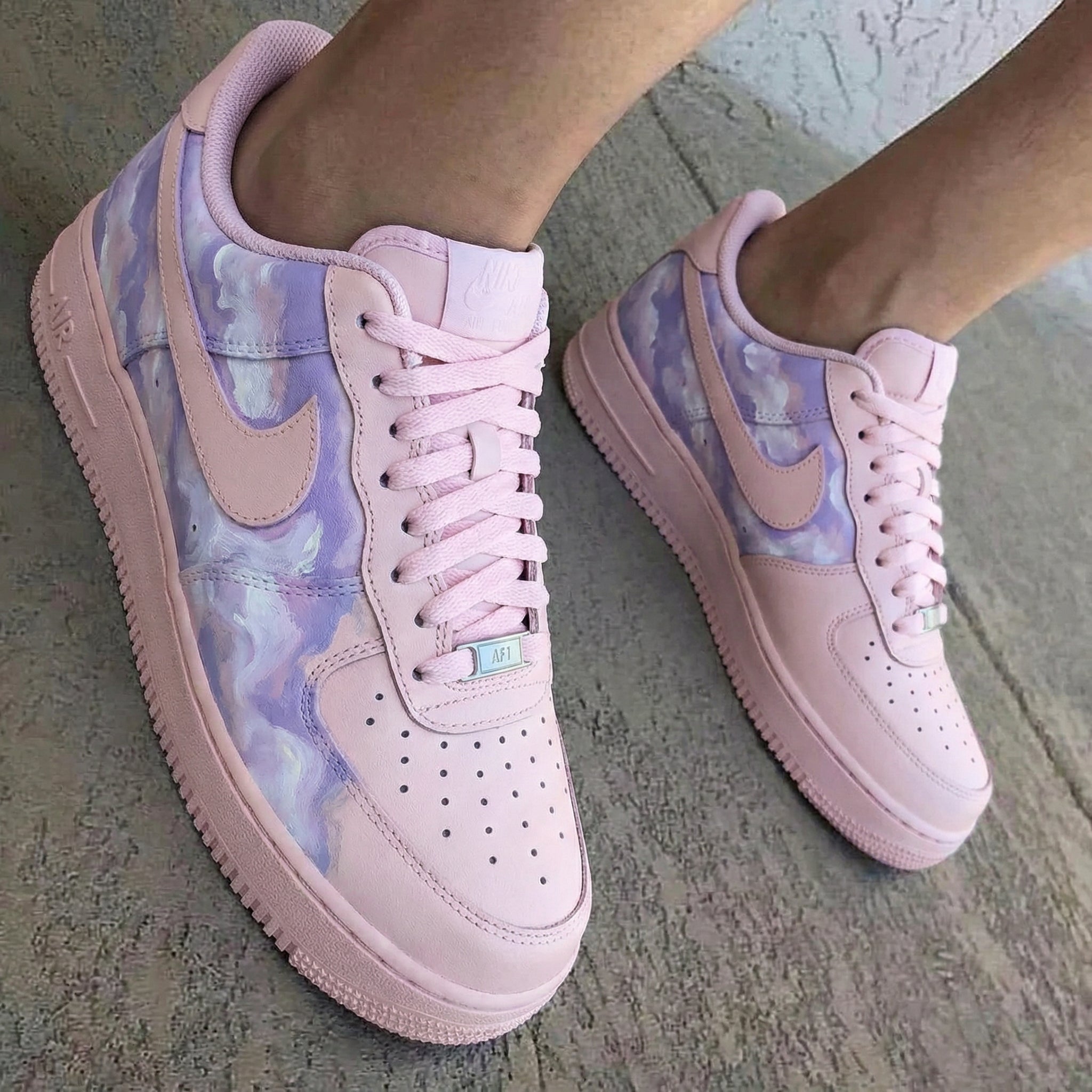 Watercolor Baby Pink Purple Custom Air Force 1