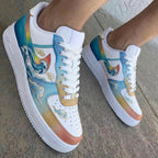 Wave Cloud Pattern Blue Orange Custom Air Force 1