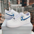 Wave Pattern Blue Custom Air Force 1