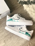 Wave Pattern Green Teal Custom Air Force 1