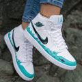 Wave Shark Teal Black Custom Air Jordan 1
