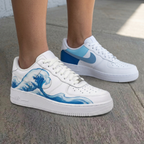 Wave White Blue Custom Air Force 1