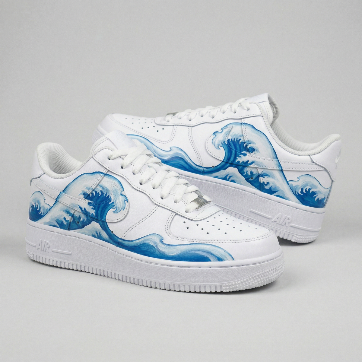 Wave White Blue Custom Air Force 1
