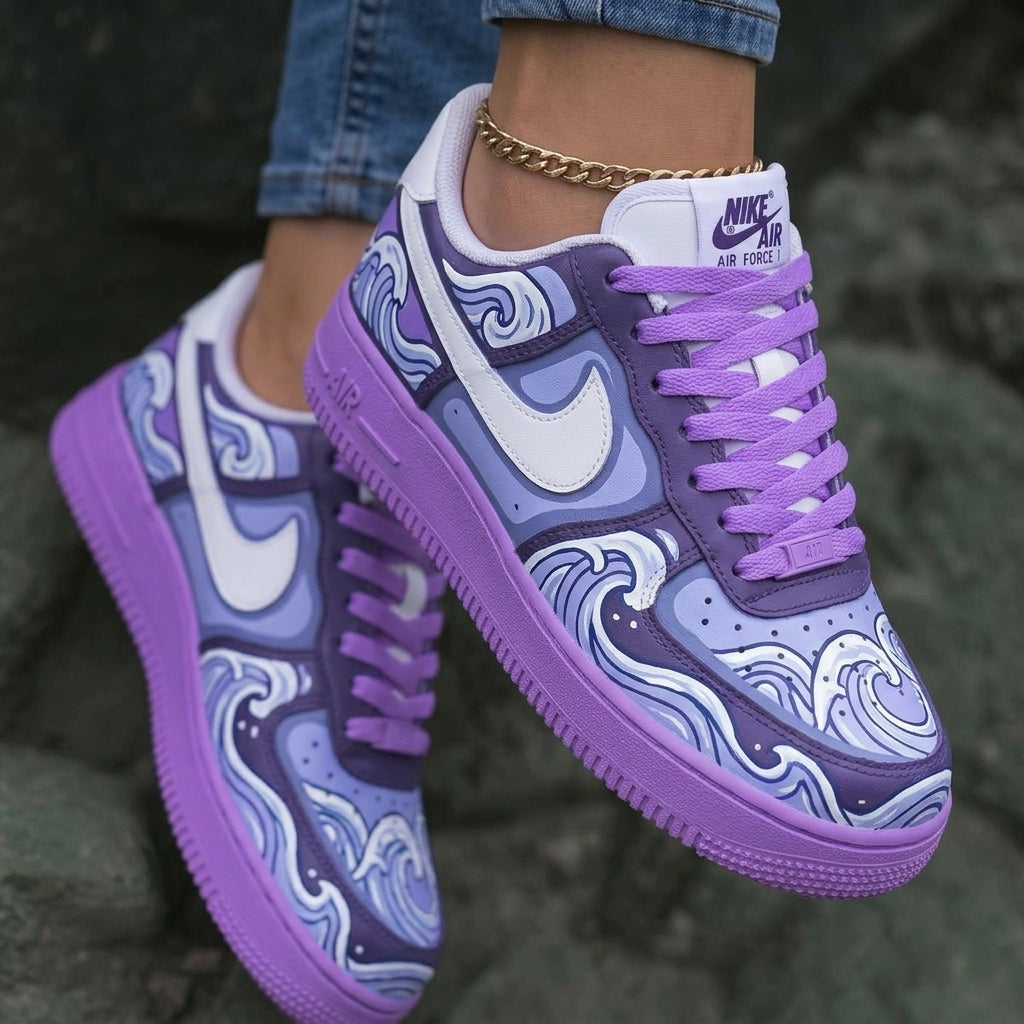 Waves Purple Light Purple Custom Air Force 1