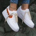 Wavy Orange Swoosh White Orange Custom Air Force 1