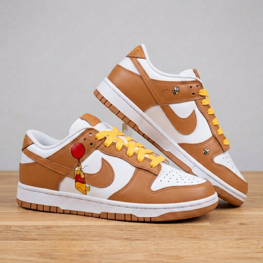 Winnie The Pooh Bees Tan Yellow Custom Dunk