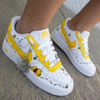 Winnie The Pooh Honey Bees White Yellow Custom Air Force 1