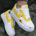 Winnie The Pooh Honey Bees White Yellow Custom Air Force 1