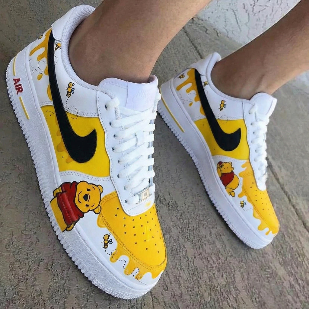 Winnie The Pooh Theme Yellow Custom Air Force 1