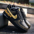 Word - Pattern Black Gold Custom Air Force 1