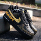 Word - Pattern Black Gold Custom Air Force 1