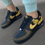 Word - Pattern Black Gold Custom Air Force 1