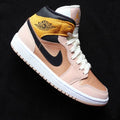 Yellow Suede and Beige Pink Custom Air Jordan 1