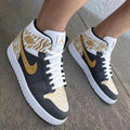 Zebra Pattern Gold Dark Gray Custom Air Jordan 1